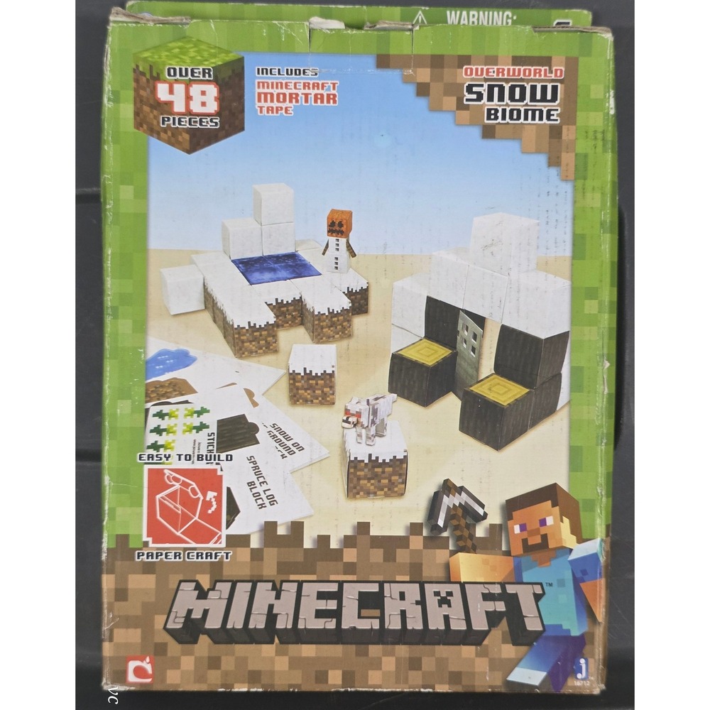 Minecraft Paper Craft Overworld Snow Biome 48+ Pcs Jazwares 16712 2014 New Box